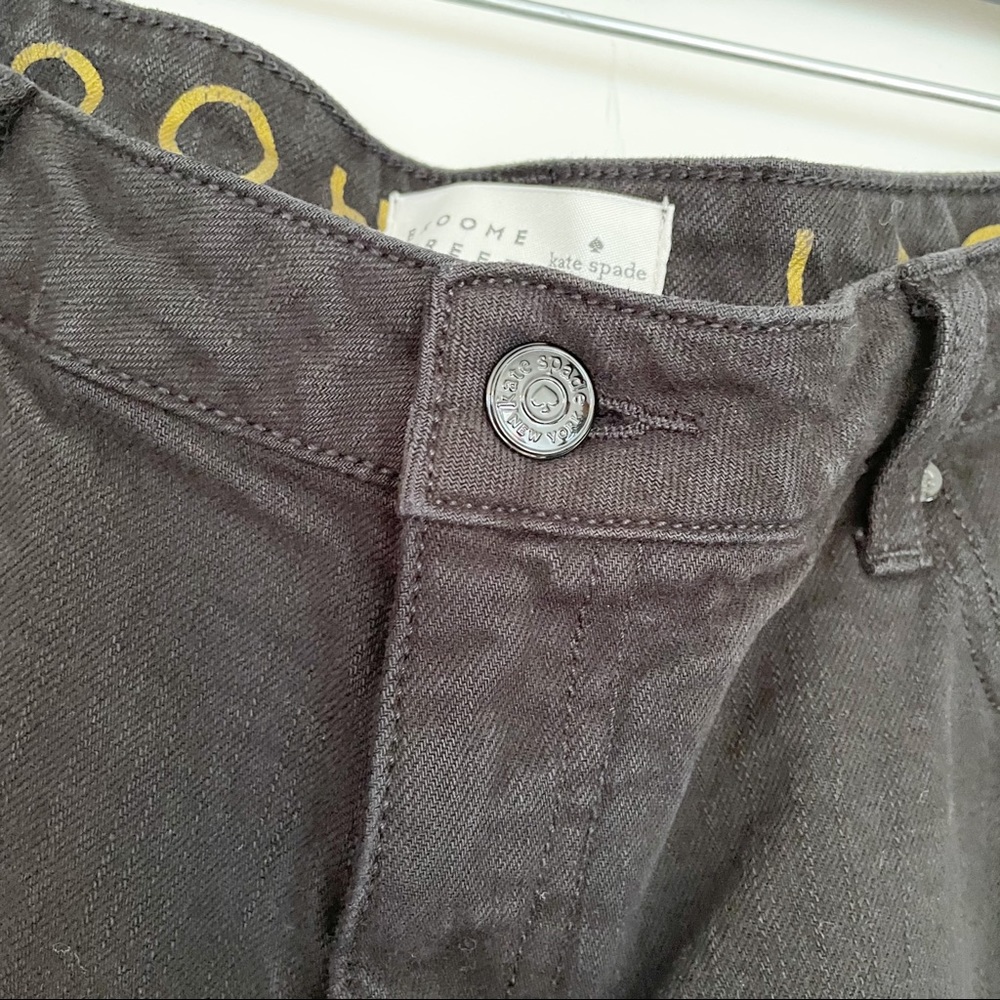 NWOT Kate Spade Broome Street Black Crop Mid Rise Straight Leg Jeans 31 - Picture 3 of 13